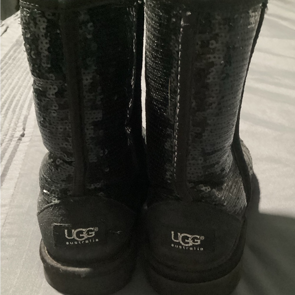 Black sequin Ugg boots